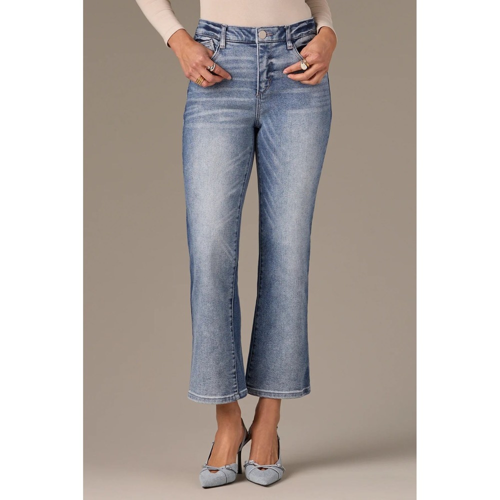 Wit & Wisdom Women's Bennett High Rise Barely Boot Crop Jeans Blue Sz 10 Comfort